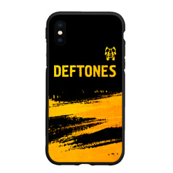 Чехол для iPhone XS Max матовый Deftones - gold gradient посередине