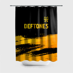 Штора 3D для ванной Deftones - gold gradient посередине