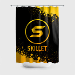 Штора 3D для ванной Skillet - gold gradient