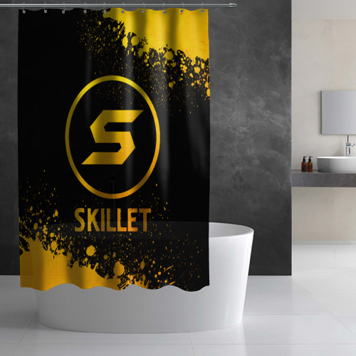 Штора 3D для ванной Skillet - gold gradient - фото 3