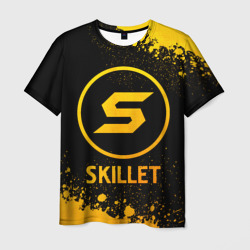 Мужская футболка 3D Skillet - gold gradient