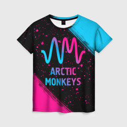 Женская футболка 3D Arctic Monkeys - neon gradient