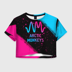 Женская футболка Crop-top 3D Arctic Monkeys - neon gradient