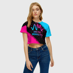 Женская футболка Crop-top 3D Arctic Monkeys - neon gradient - фото 2