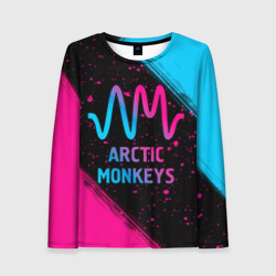 Женский лонгслив 3D Arctic Monkeys - neon gradient