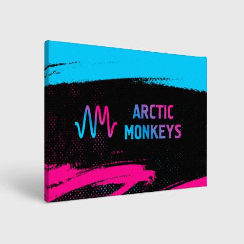 Холст прямоугольный Arctic Monkeys - neon gradient по-горизонтали, цвет 3D печать