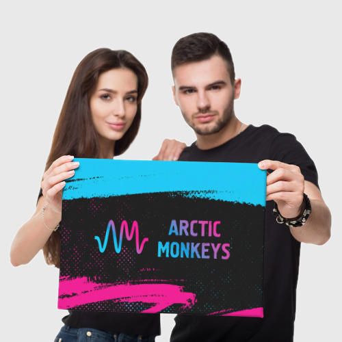 Холст прямоугольный Arctic Monkeys - neon gradient по-горизонтали, цвет 3D печать - фото 5