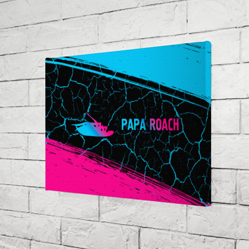 Холст прямоугольный Papa Roach - neon gradient по-горизонтали, цвет 3D печать - фото 3