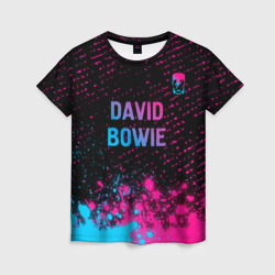 Женская футболка 3D David Bowie - neon gradient посередине
