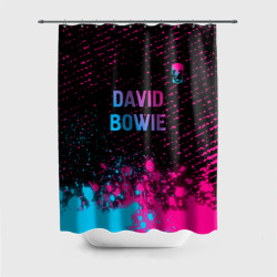 Штора 3D для ванной David Bowie - neon gradient посередине