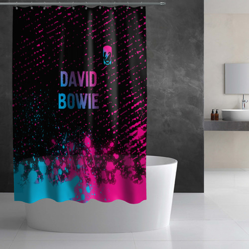 Штора 3D для ванной David Bowie - neon gradient посередине - фото 3