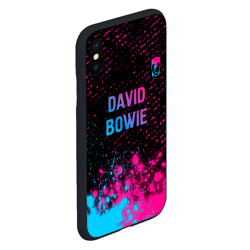 Чехол для iPhone XS Max матовый David Bowie - neon gradient посередине - фото 2