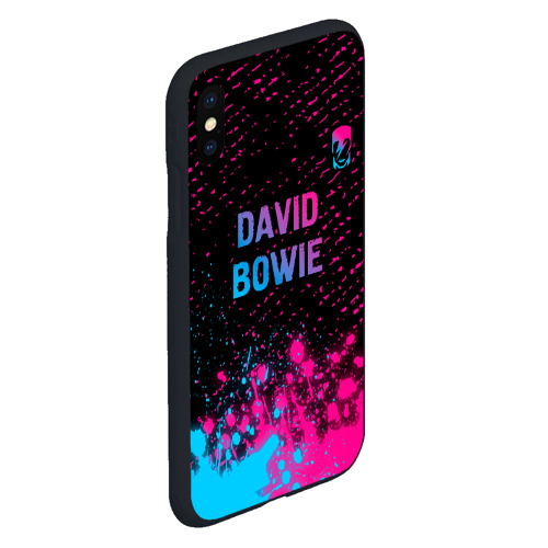 Чехол для iPhone XS Max матовый David Bowie - neon gradient посередине - фото 3