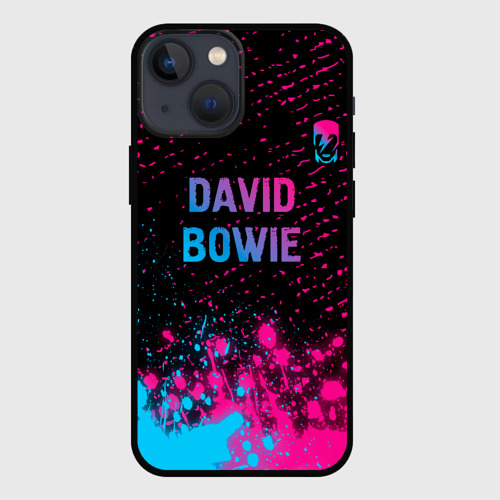 Чехол для iPhone 13 mini David Bowie - neon gradient посередине