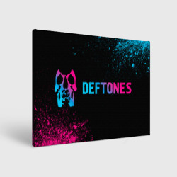 Холст прямоугольный Deftones - neon gradient по-горизонтали