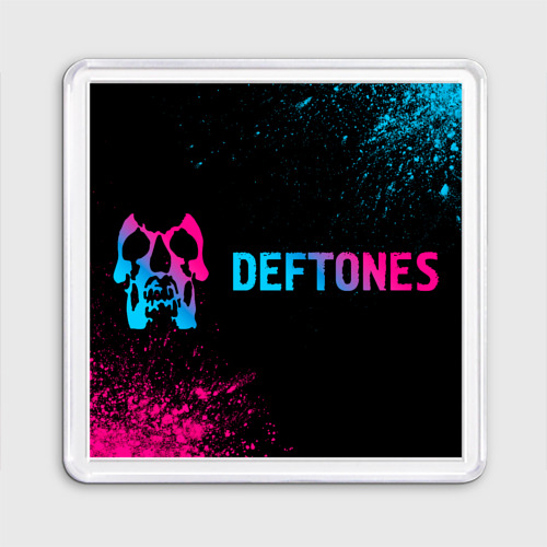 Магнит 55*55 Deftones - neon gradient по-горизонтали