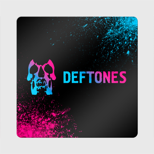 Магнит виниловый Квадрат Deftones - neon gradient по-горизонтали