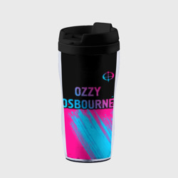 Термокружка-непроливайка Ozzy Osbourne - neon gradient посередине