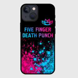 Чехол для iPhone 13 mini Five Finger Death Punch - neon gradient посередине