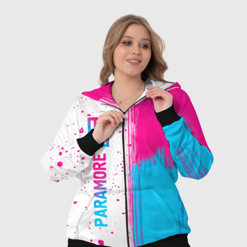 Женский костюм 3D Paramore neon gradient style по-вертикали, цвет черный - фото 7