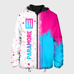 Мужская куртка 3D Paramore neon gradient style по-вертикали