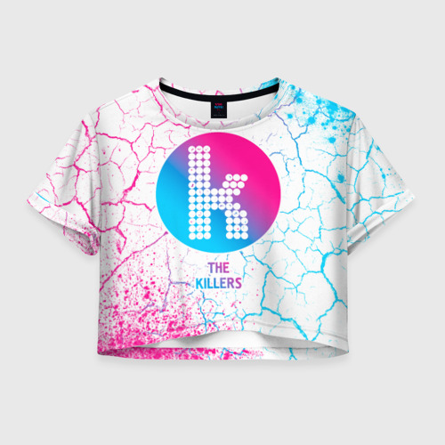 Женская футболка Crop-top 3D The Killers neon gradient style, цвет 3D печать