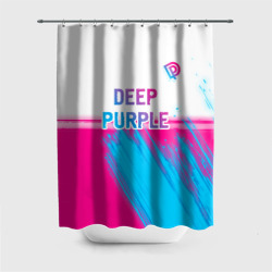 Штора 3D для ванной Deep Purple neon gradient style посередине