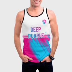 Мужская майка 3D Deep Purple neon gradient style посередине - фото 2