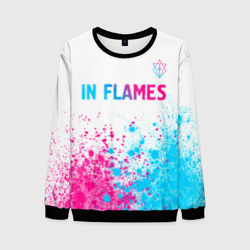 Мужской свитшот 3D In Flames neon gradient style посередине