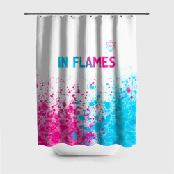 Штора 3D для ванной In Flames neon gradient style посередине