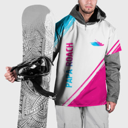 Накидка на куртку 3D Papa Roach neon gradient style вертикально