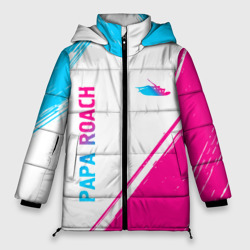 Женская зимняя куртка Oversize Papa Roach neon gradient style вертикально