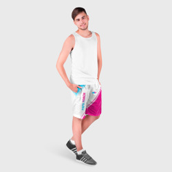 Мужские шорты 3D Papa Roach neon gradient style вертикально - фото 2