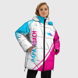 Женская зимняя куртка Oversize Papa Roach neon gradient style вертикально - фото 2