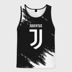 Мужская майка 3D Juventus спорт краски черно белый