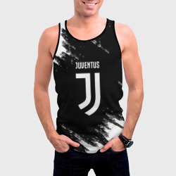 Мужская майка 3D Juventus спорт краски черно белый - фото 2