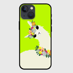 Чехол для iPhone 13 mini Летняя лама - альпака в венке