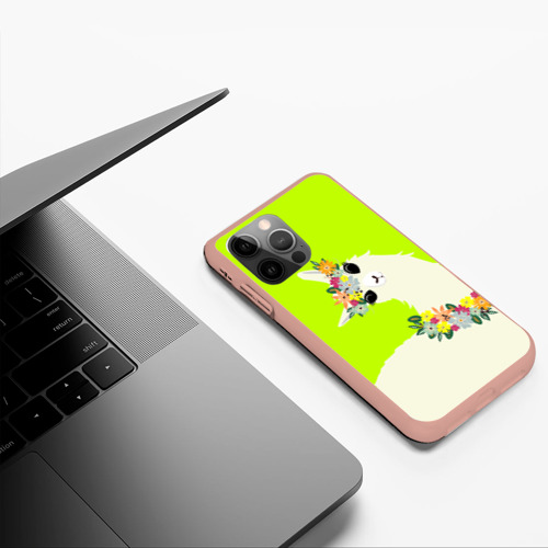 Чехол для iPhone 12 Pro Max с принтом Летняя лама - альпака в венке, фото #5