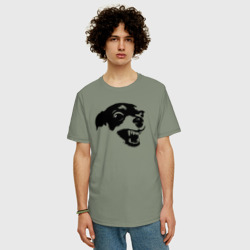 Мужская футболка хлопок Oversize Злая собака терьер - фото 2