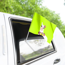 Флаг для автомобиля Лама - альпака в венке - фото 2
