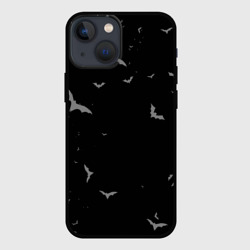 Чехол для iPhone 13 mini Летучие мыши на черном небе
