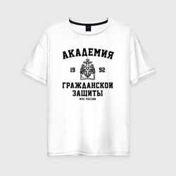 Женская футболка хлопок Oversize АГЗ - Академия Гражданской Защиты МЧС России