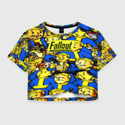 Женская футболка Crop-top 3D Fallout logo game