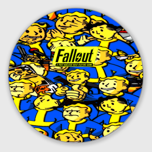 Круглый коврик для мышки Fallout logo game