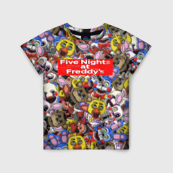 Five Nights at Freddy's все персонажы хоррора – Детская футболка 3D с принтом купить со скидкой в -33%