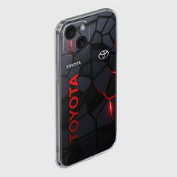 Чехол для iPhone 15 силиконовый с защитой камеры Toyota - плиты с эффектом свечения - фото 2