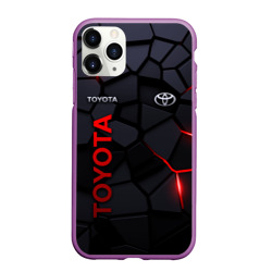 Чехол для iPhone 11 Pro матовый Toyota - плиты с эффектом свечения