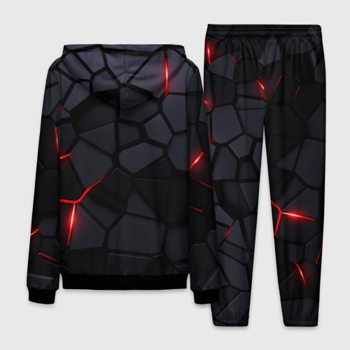 Мужской 3D костюм с принтом Toyota - плиты с эффектом свечения, вид сзади #1