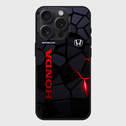 Чехол силиконовый для Apple iPhone 15 Pro матовый Honda - плиты с эффектом свечения