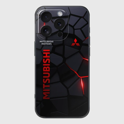 Чехол для iPhone 16 Pro Max силиконовый с защитой камеры Mitsubishi - плиты с эффектом свечения